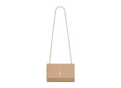 Saint Laurent Kate Medium In Grain De Poudre Embossed Leather "Dark Beige"