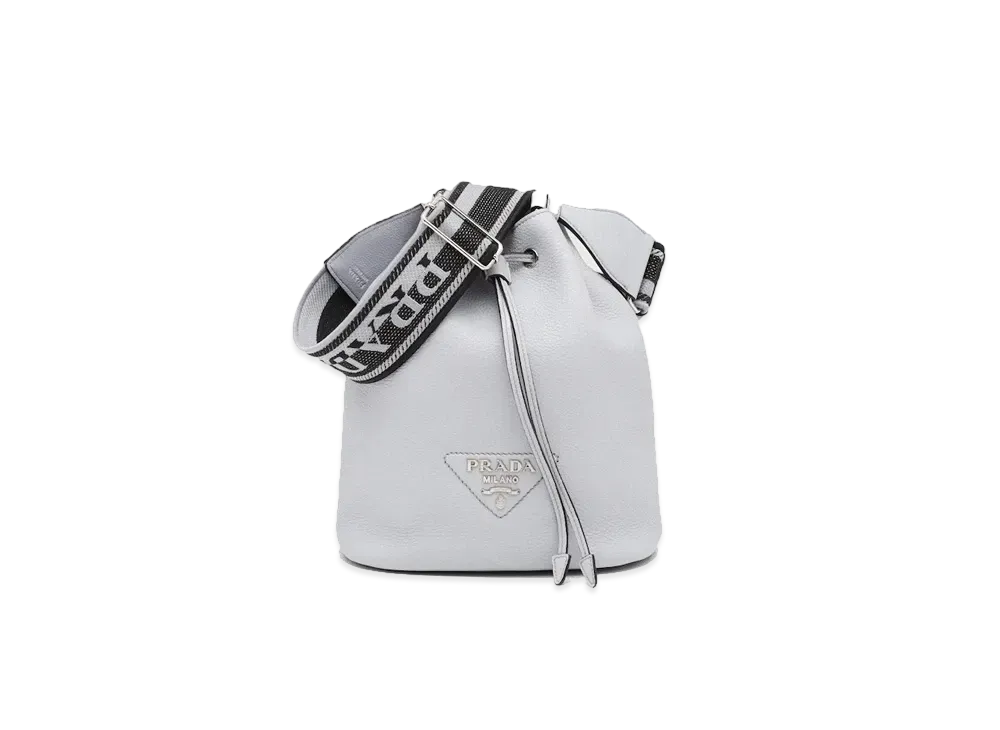 PRADA Leather Bucket Bag "Cornflower Blue"