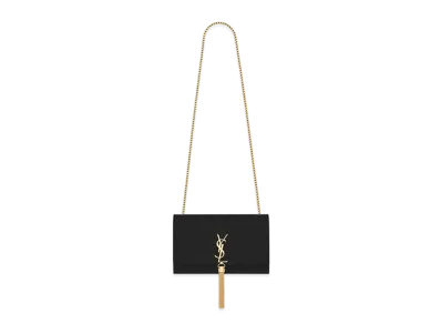 Saint Laurent Kate Medium Bag With Tassel In Grain De Poudre Embossed Leather "Black"