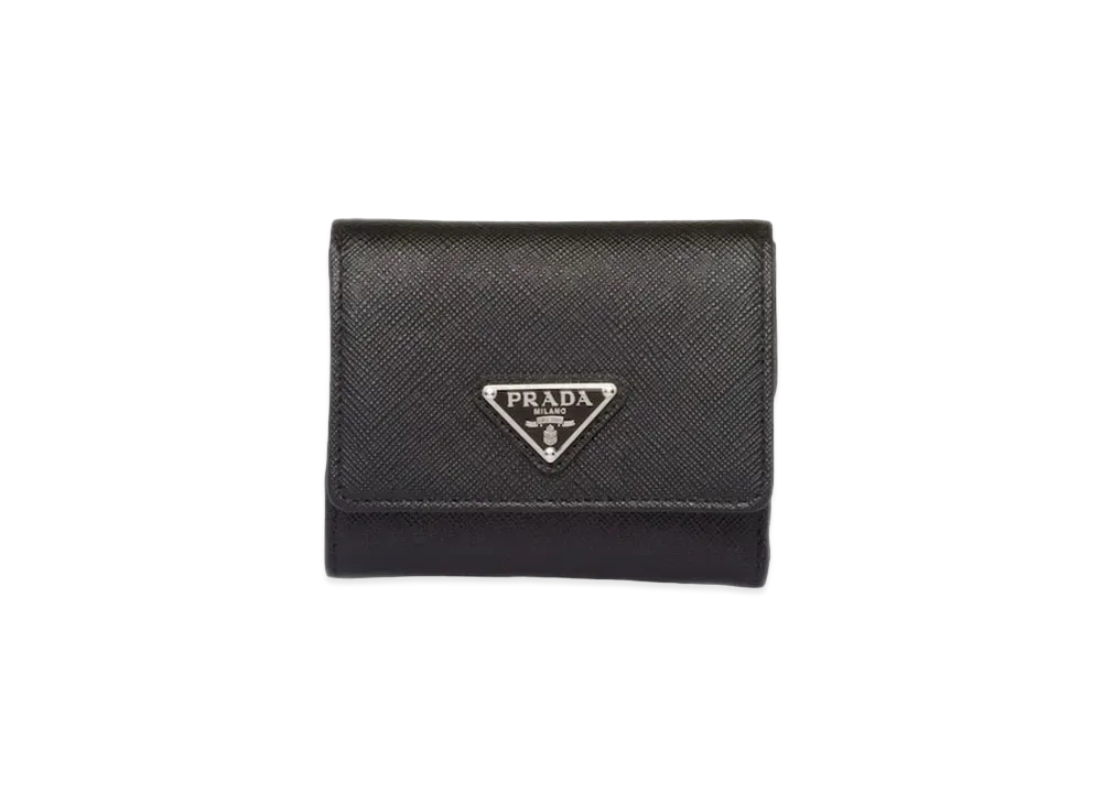 PRADA Small Saffiano Leather Wallet "Black"