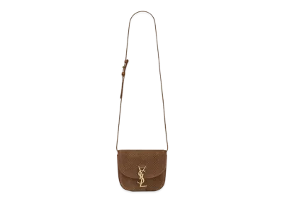 Saint Laurent Kaia Small Satchel In Suede With Braid Motif "Light Brown"