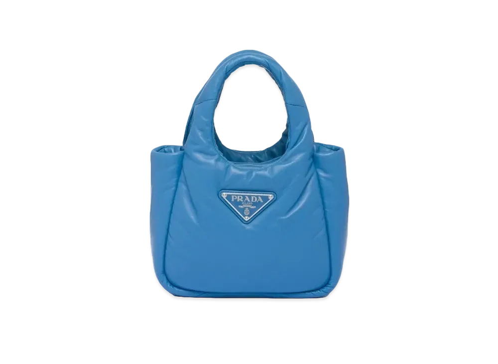 PRADA Small Padded Prada Soft Nappa Leather Bag "Light Blue"