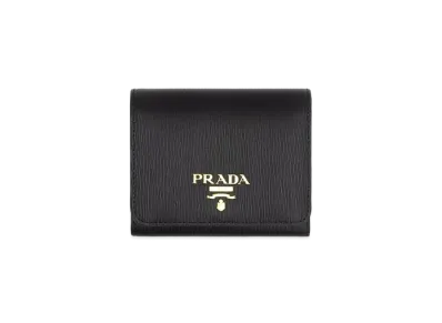 PRADA Vitello Move Bicolor Wallet "Black/Red"
