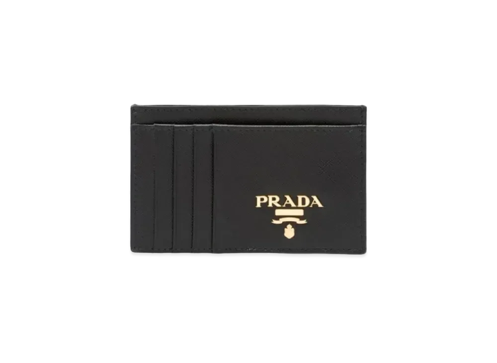 PRADA Saffiano Leather Card Holder "Black"