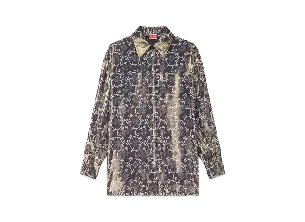 KENZO 'MARGUERITE'' Oversize Shirt "Blue Black"