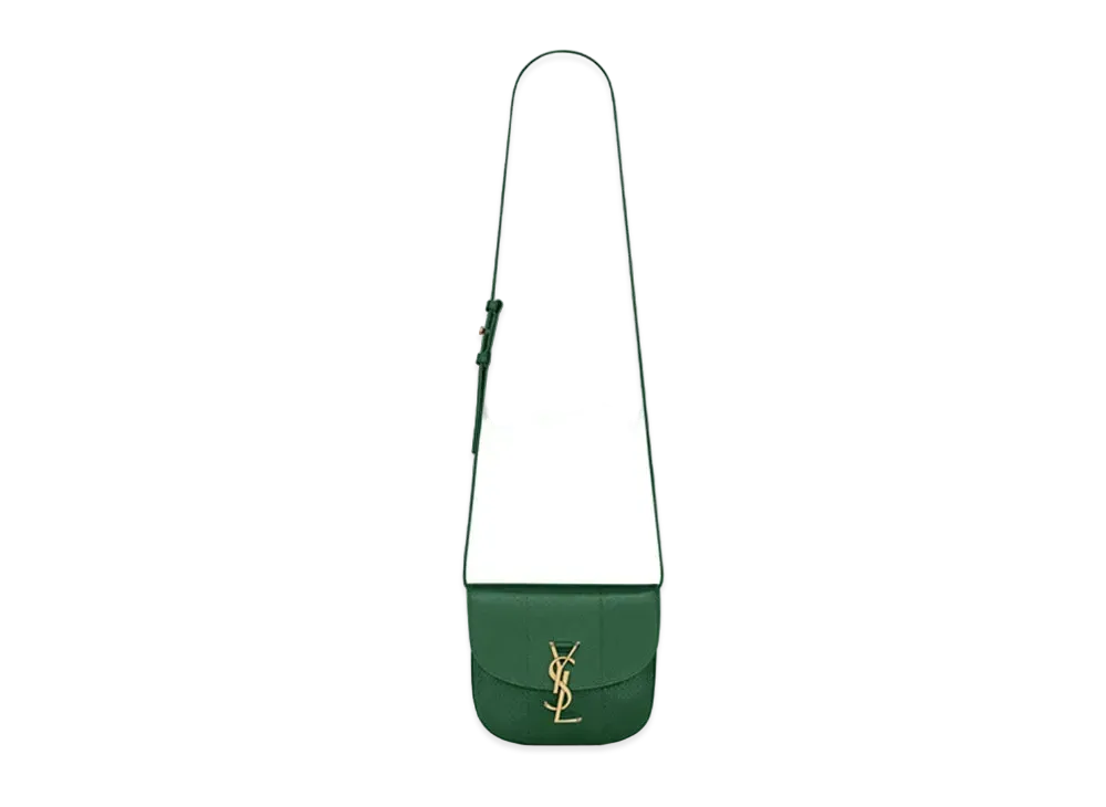 Saint Laurent Kaia Small Satchel In Lacquered Ayers "Prairie Green"