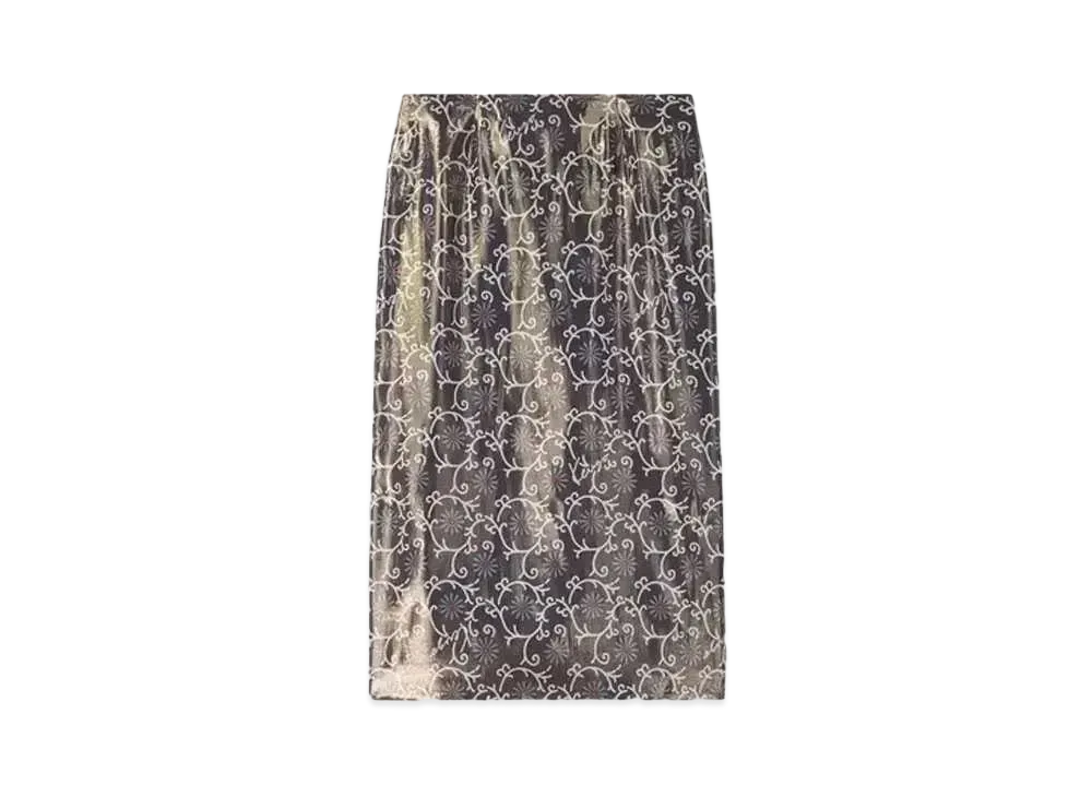 KENZO 'MARGUERITE'' Straight Midi Skirt "Blue Black"