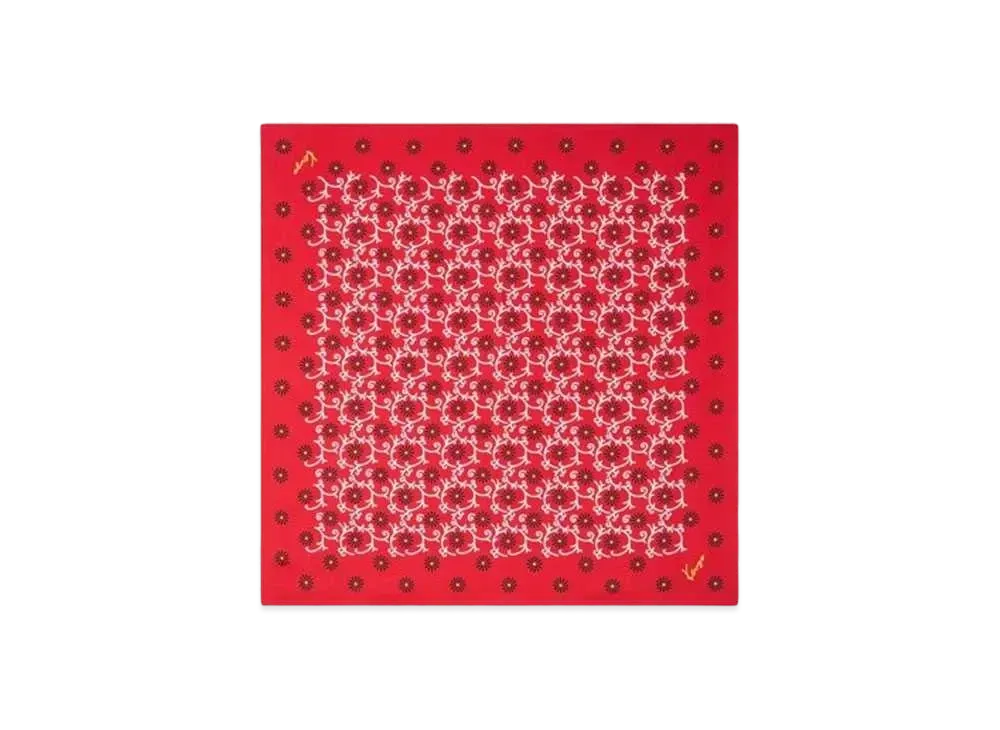 KENZO 'MARGUERITE'' Silk Square "Cherry"