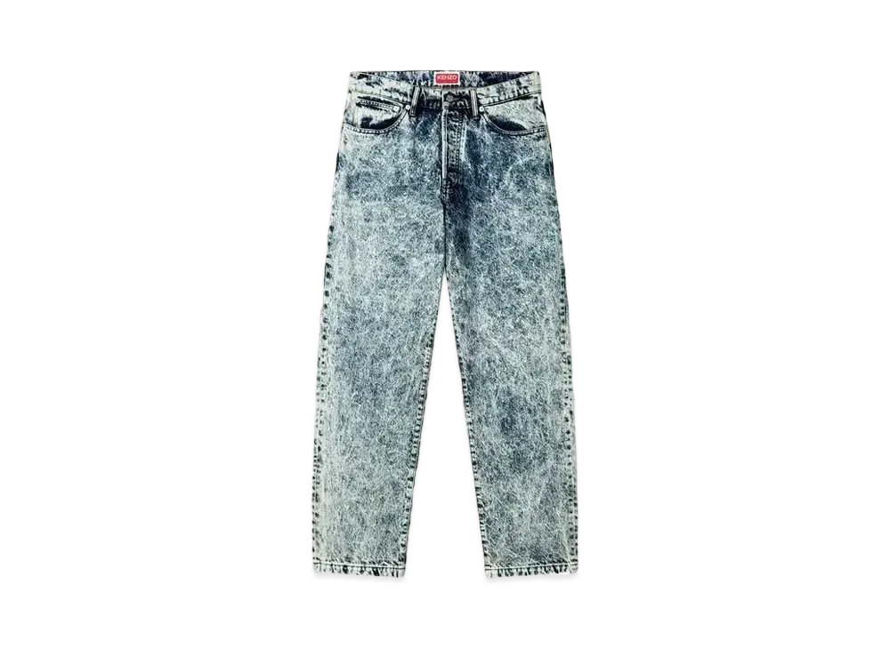 KENZO BOTAN Loose Jeans in Japanese Denim "Snow Bleached Blue Denim"