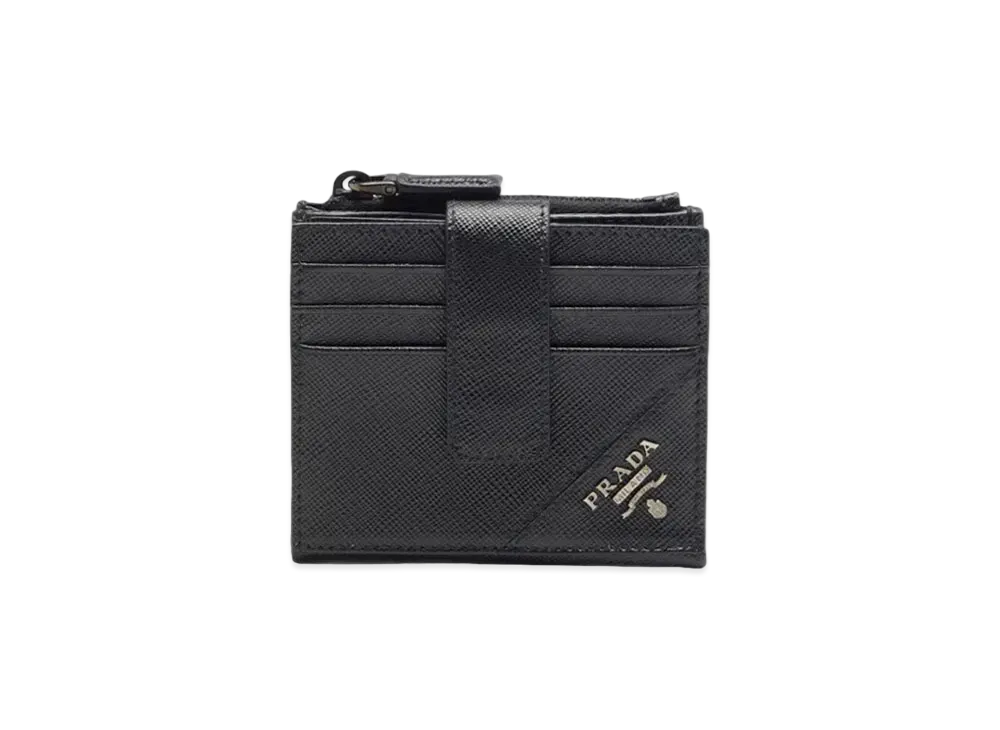 PRADA Saffiano Leather Card Holder "Black"