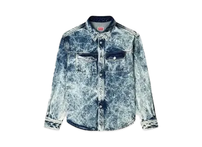 KENZO Western Shirt in Japanese Denim "Snow Bleached Blue Denim"