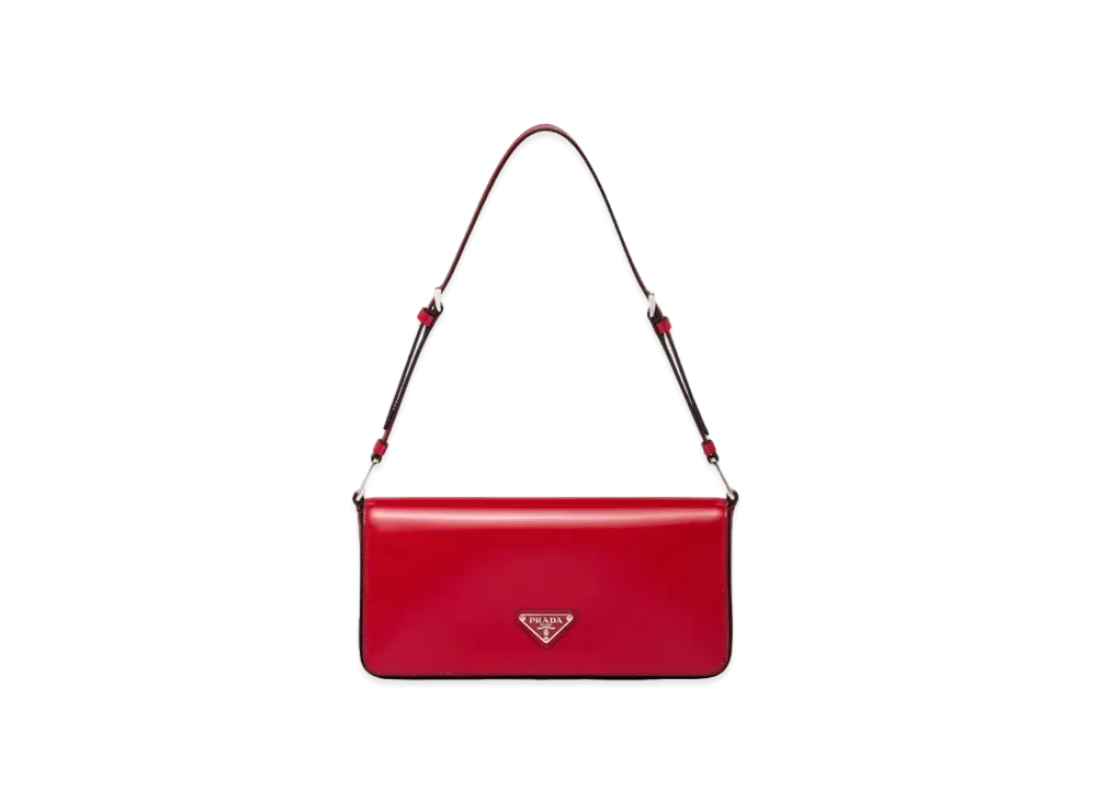 PRADA Brushed Leather Femme Bag "Scarlet"