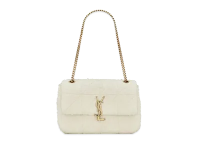 Saint Laurent Jamie Medium Carre Rive Gauche In Boucle Tweed "Off White"