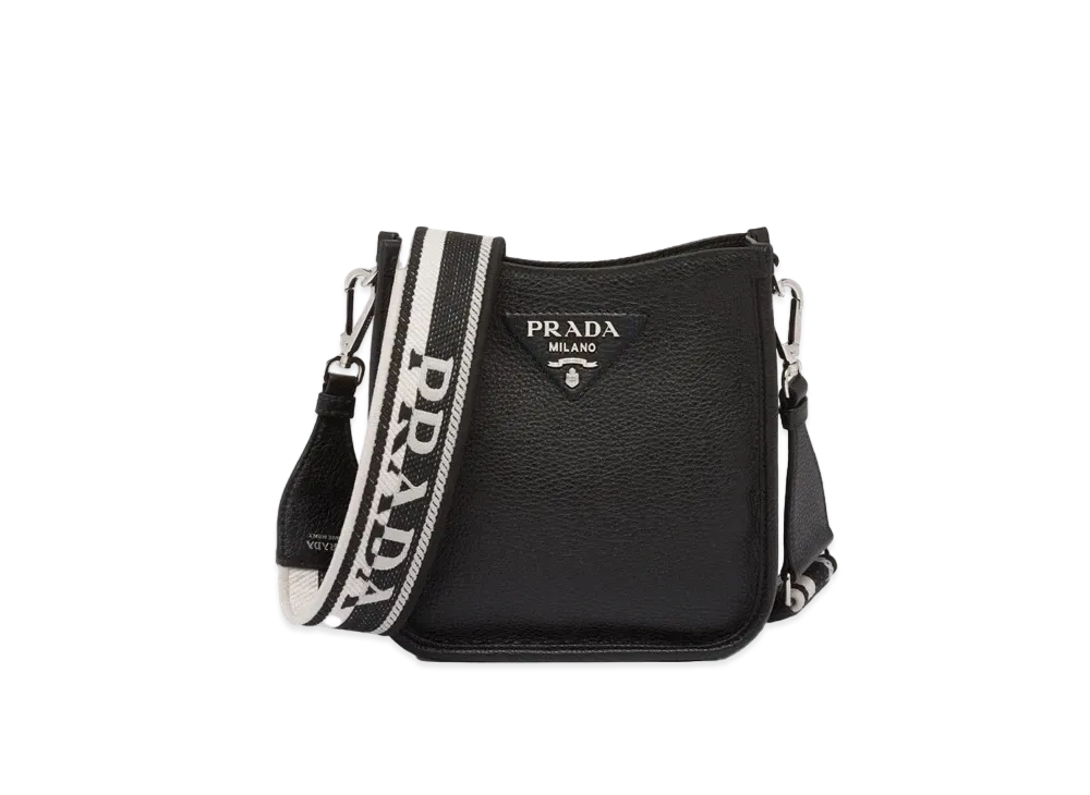 PRADA Leather Mini Shoulder Bag "Black"