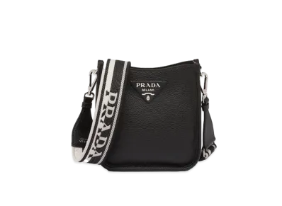 PRADA Leather Mini Shoulder Bag "Black"