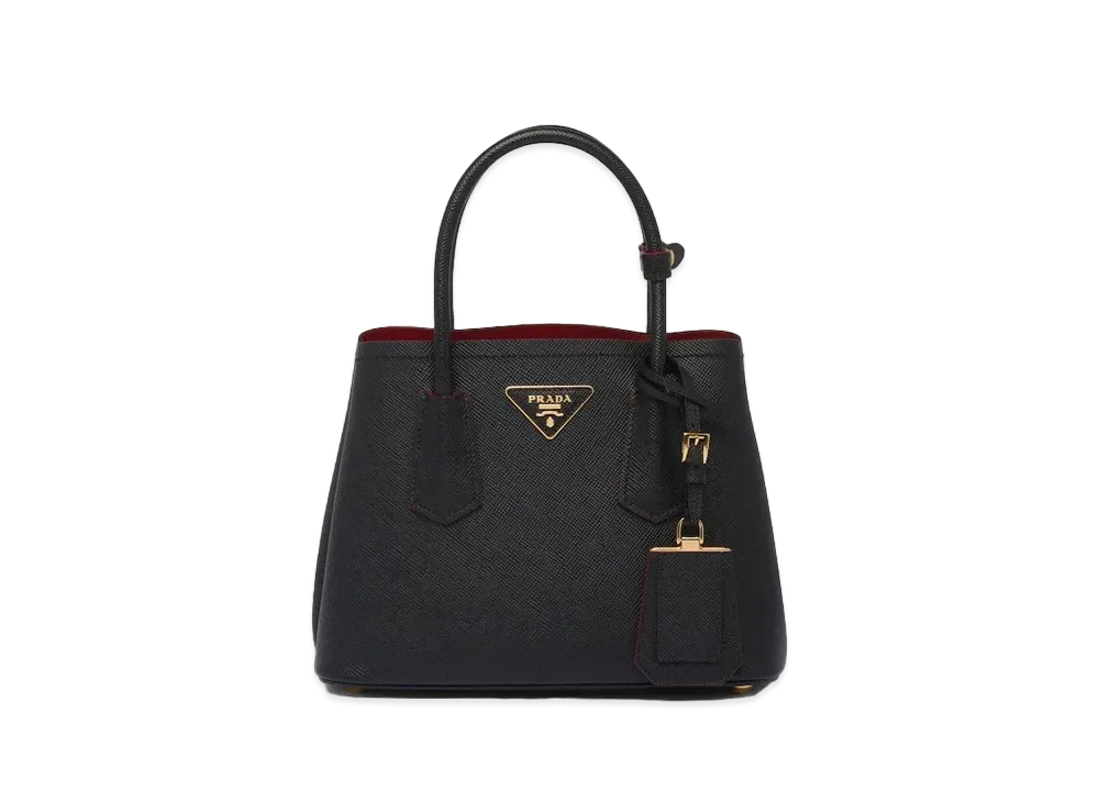 PRADA Double Saffiano Leather Mini Bag "Black"