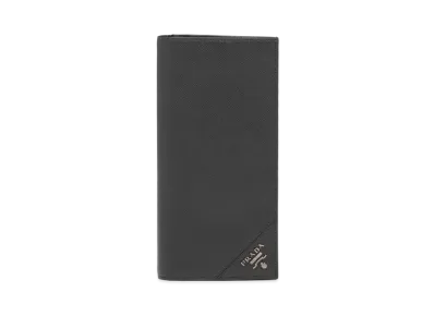 PRADA Large Saffiano Leather Wallet "Black"