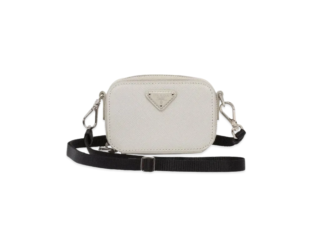 PRADA Saffiano Leather Mini Pouch "Chalk White"