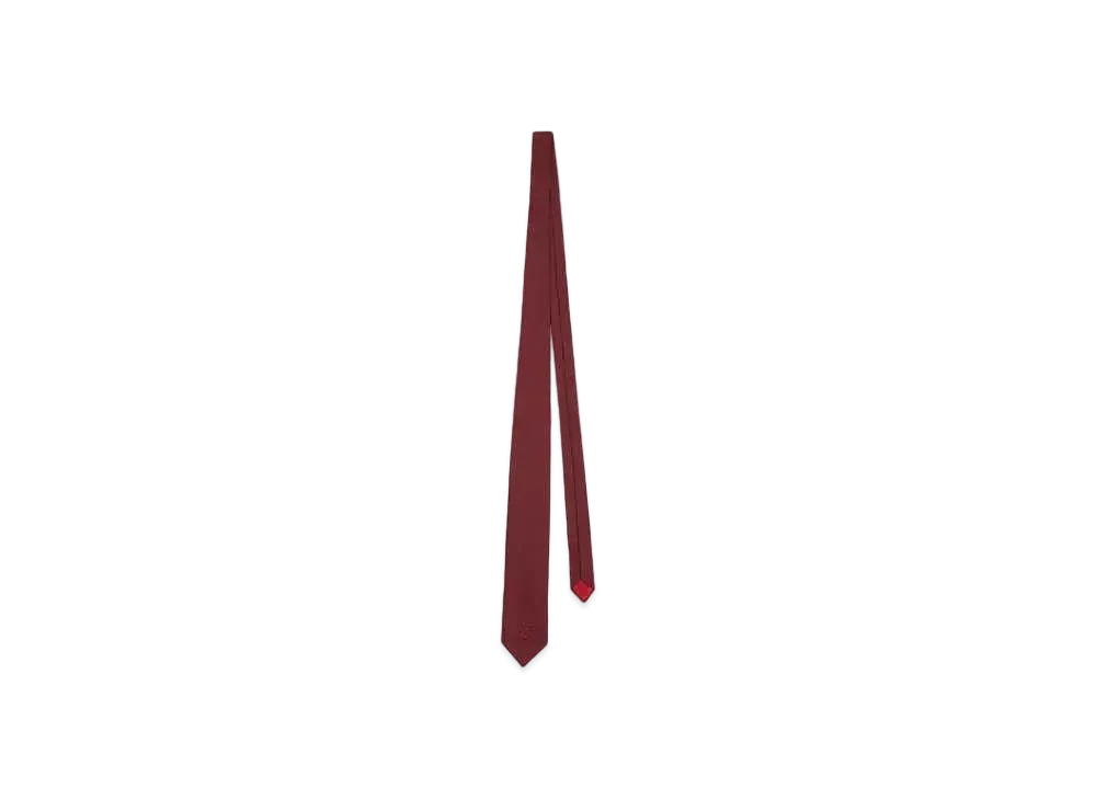 KENZO 'CREST' Embroidery Silk Tie "Bordeaux"
