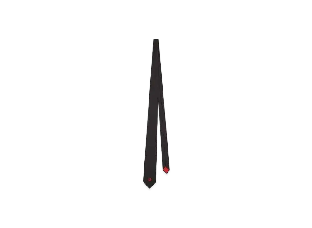 KENZO 'CREST' Embroidery Silk Tie "Black"