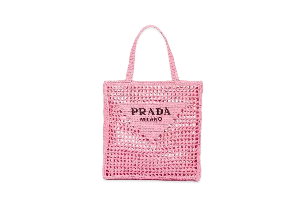 PRADA Raffia Tote Bag "Petal Pink"