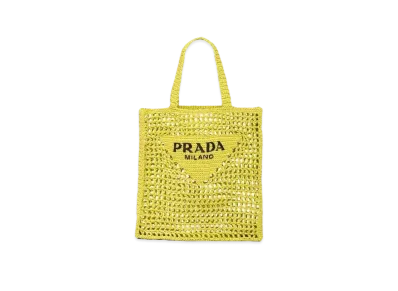 PRADA Raffia Tote Bag "Citron Green"