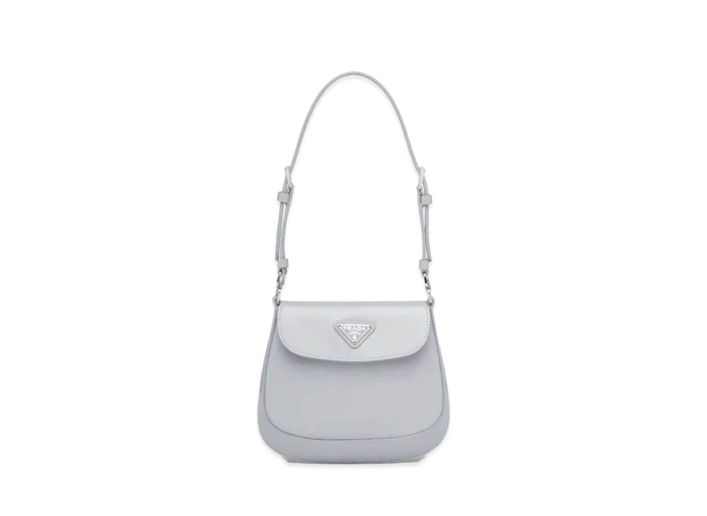 PRADA Cleo Brushed Leather Mini Bag with Flap "Cornflower"