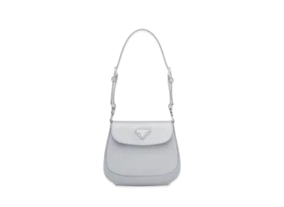 PRADA Cleo Brushed Leather Mini Bag with Flap "Cornflower"