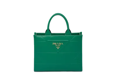 PRADA Small Leather Prada Symbole Bag with Topstitching "Green"