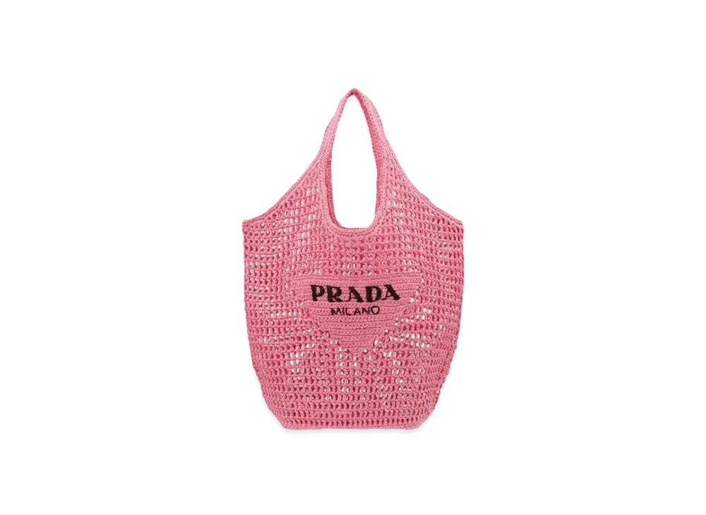 PRADA Raffia Tote Bag "Petal Pink"