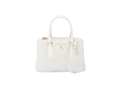PRADA Galleria Shearling Mini Bag "White"