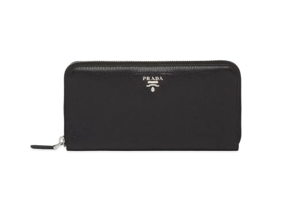PRADA Large Leather Wallet "Black"