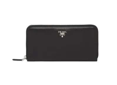 PRADA Large Leather Wallet "Black"