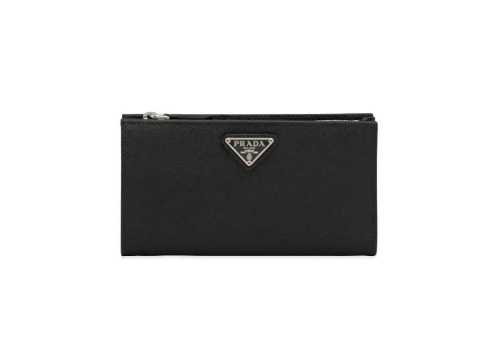 PRADA Large Saffiano Leather Wallet "Black"