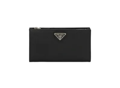 PRADA Large Saffiano Leather Wallet "Black"