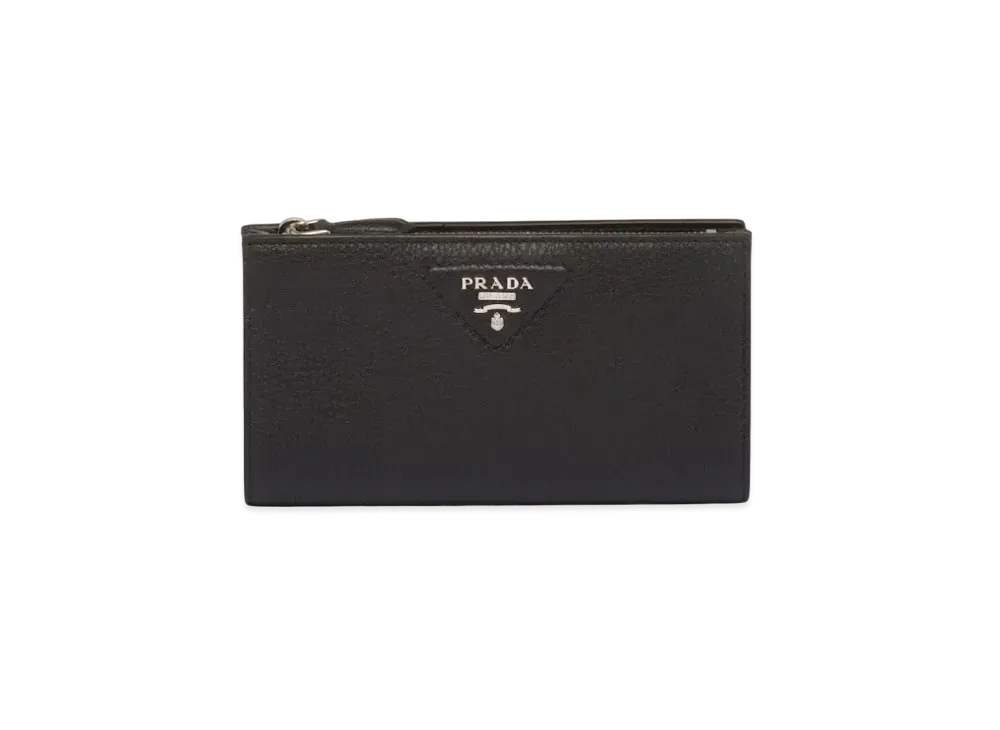 PRADA Large Leather Wallet "Black"
