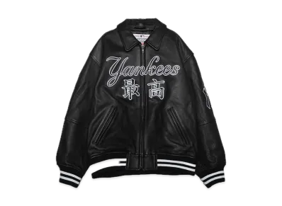 Supreme / New York Yankees Kanji Leather Varsity Jacket "Black"
