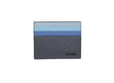 PRADA Saffiano Leather Card Holder Multi "Navy"
