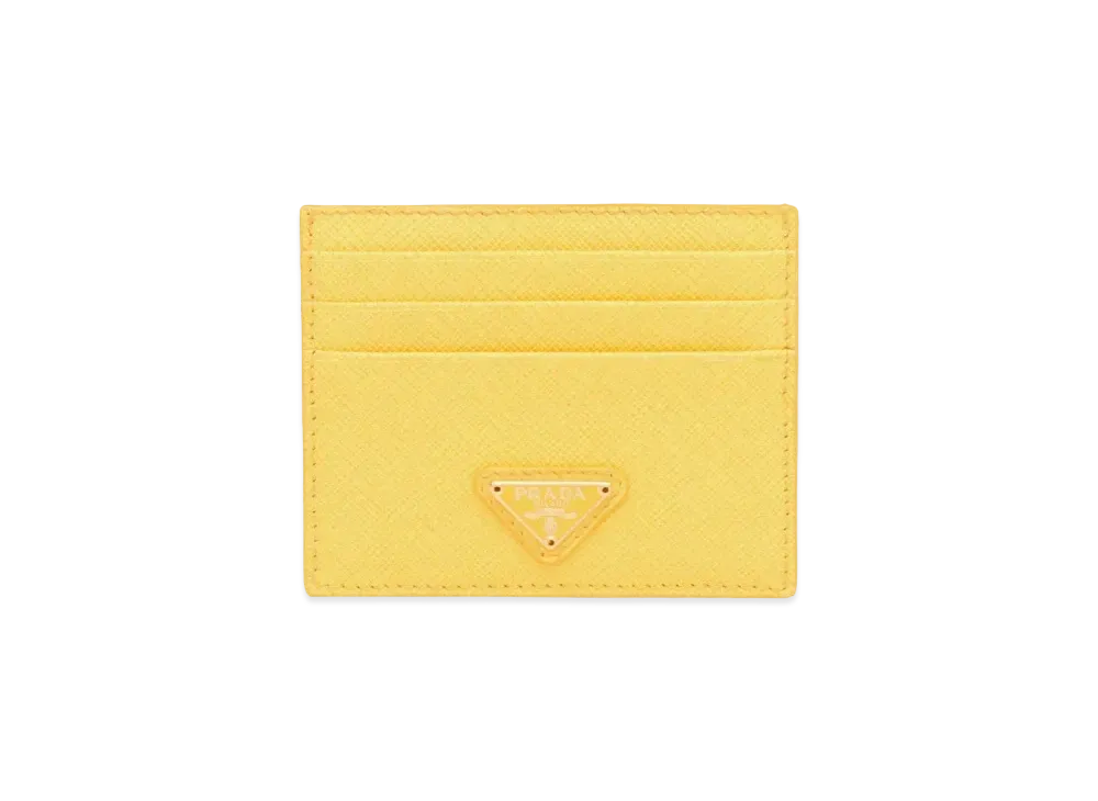 PRADA Saffiano Leather Card Holder "Sunny Yellow"