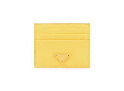PRADA Saffiano Leather Card Holder "Sunny Yellow"