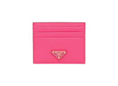 PRADA Saffiano Leather Card Holder "Magenta"