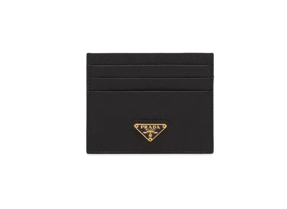 PRADA Saffiano Leather Card Holder "Black"