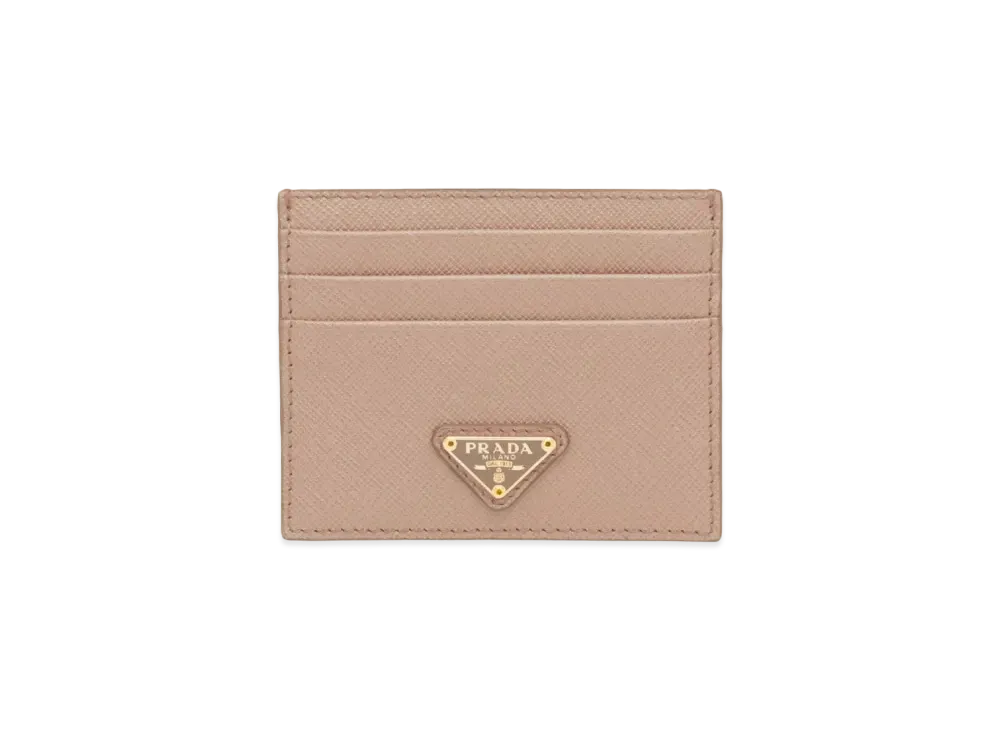 PRADA Saffiano Leather Card Holder "Powder Pink"