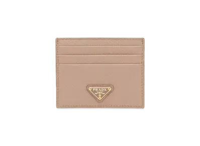 PRADA Saffiano Leather Card Holder "Powder Pink"