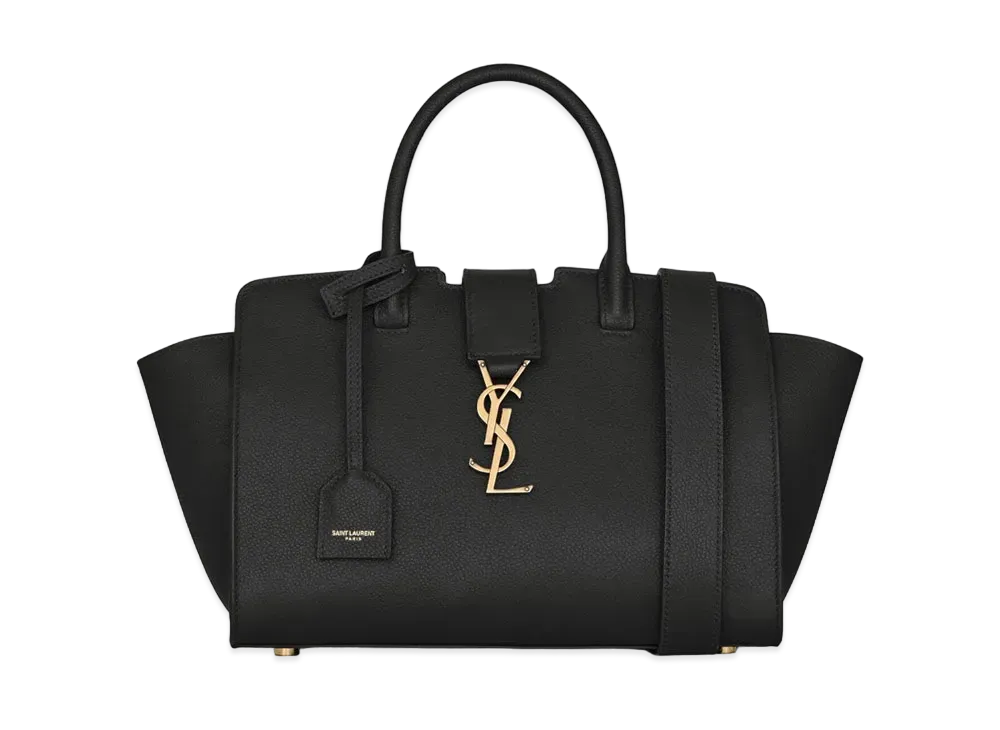 Saint Laurent Downtown Baby Tote In Grained Leather "Black"