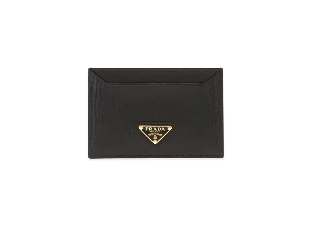 PRADA Vitello Move Leather Card Holder "Black"