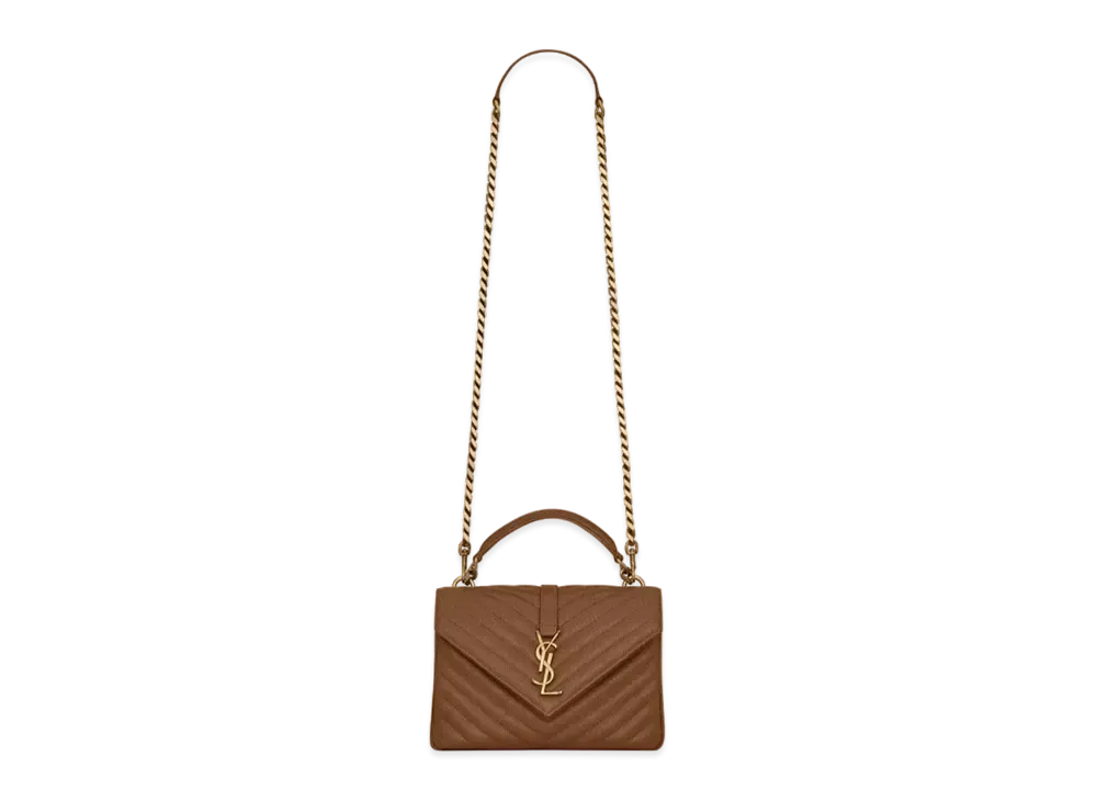 Saint Laurent College Medium In Quilted Leather "Brick"