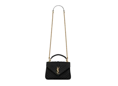 Saint Laurent College Medium In Quilted Leather "Black"