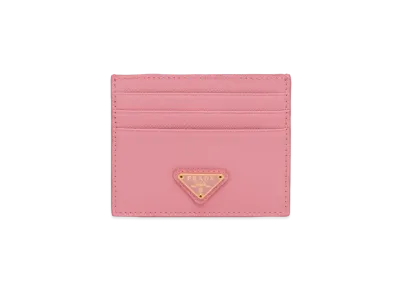 PRADA Saffiano Leather Card Holder "Petal Pink"