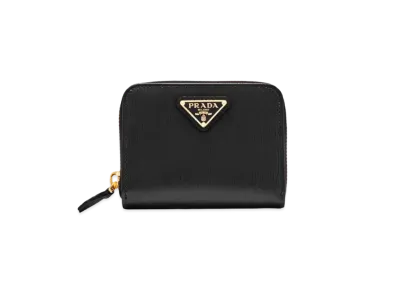 PRADA Vitello Move Leather Coin Purse "Black"